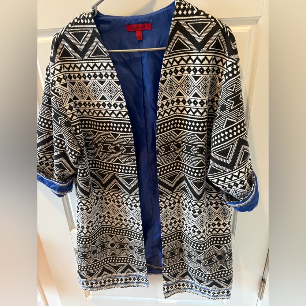 Vintage Joni B Textured Geometric Print  Jacket Size M